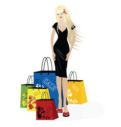 Shopping girl vector image