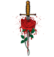 Rose and dagger vector image