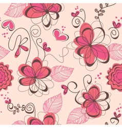 Pink romantic seamless pattern vector image