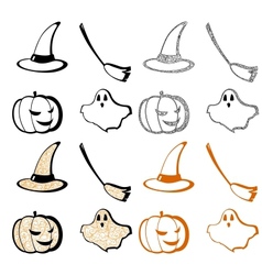 Halloween set vector image