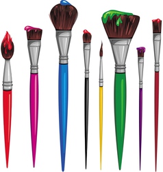 Different paintbrush vector image