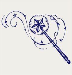 Magic wand vector image