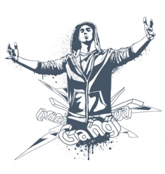 Grunge gang design vector image