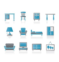 Home equipment and furniture icons vector image