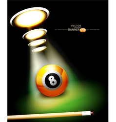 Bilbackground with a billiard ball vector image