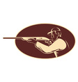 Hunter shooting aiming shotgun vector image