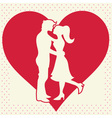 Romantic Valentine lovers silhouette vector image