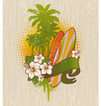 Surfing emblem vector image