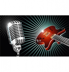 Guitar and microphone vector image