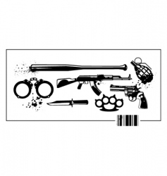 Grunge military elements vector image