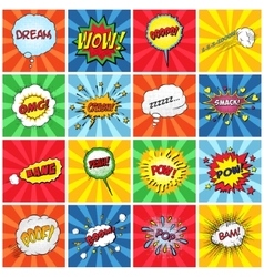 Set of comic sound effects vector image