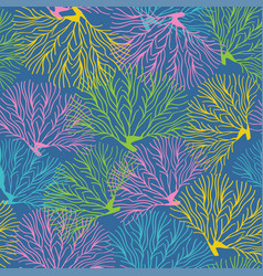 Seamless pattern with seaweed vector image