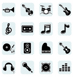 Music icons set vector image