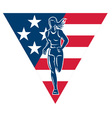 American female marathon runner vector image
