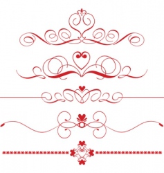 Decorative heart dividers vector image