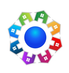 Real estate around world logo vector image