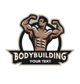 Bodybuilder badge emblem Bodybuilder badge emblem vector image