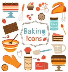 Baking icons set vector image