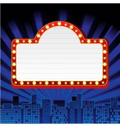 Neon sign at city vector image