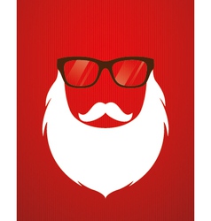 Santa beard and glasses vector image