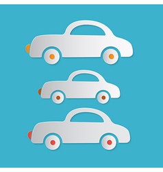 Paper Cars on Blue Background vector image