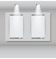 White frames in art gallery vector image