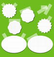 Set of paper stickers with tape vector image