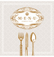 Menu with vintage cutlery vector image