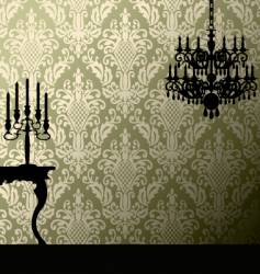 Damask and candelabra Damask and candelabra vector image