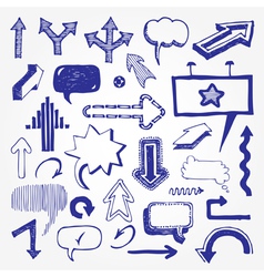 Arrows and speech bubbles set vector image
