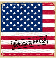 Vintage background with US flag vector image