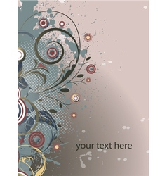 Grunge background with floral vector image