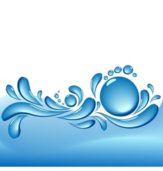 Water splash wave background vector image