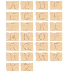 Wooden alphabet vector image
