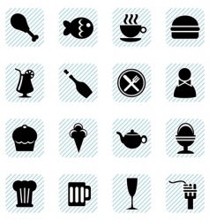 Food icons vector image