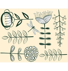 Seamless vintage flower pattern herbarium vector image