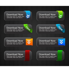 Glossy download buttons set vector image
