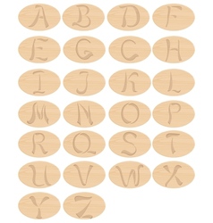 Wooden alphabet vector image
