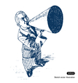 Man speaking in megaphone vector image