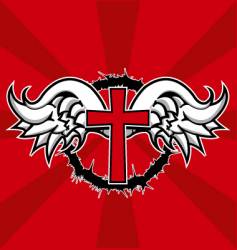 Winged cross vector image