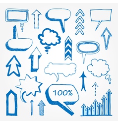 Arrows and speech bubbles set vector image
