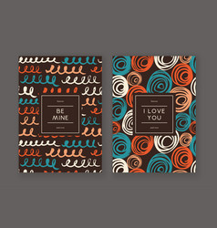 Trendy freehand love cards Trendy freehand love cards vector image