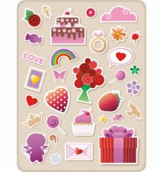 Valentines stickers vector image