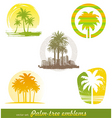 Palm tree emblems labels vector image
