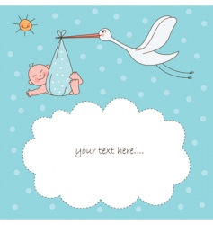 Stork and baby vector image