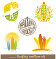 Surfing emblems labels vector image