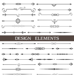 Set of calligraphic design elements and page decor vector image