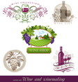 Wine winemaking emblems vector image