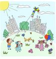 Flight of a kite vector image