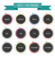 Round vintage calendar 2013 vector image